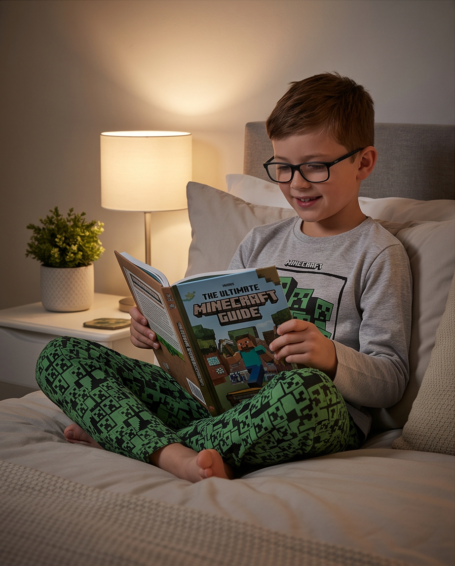 Minecraft Survive síð náttföt barna 6-12 ára