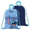 Íþróttapoki - Stitch með aukahólfi - blár