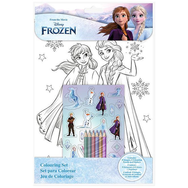 Litasett - Myndir, litir og límmiðar  - Frozen