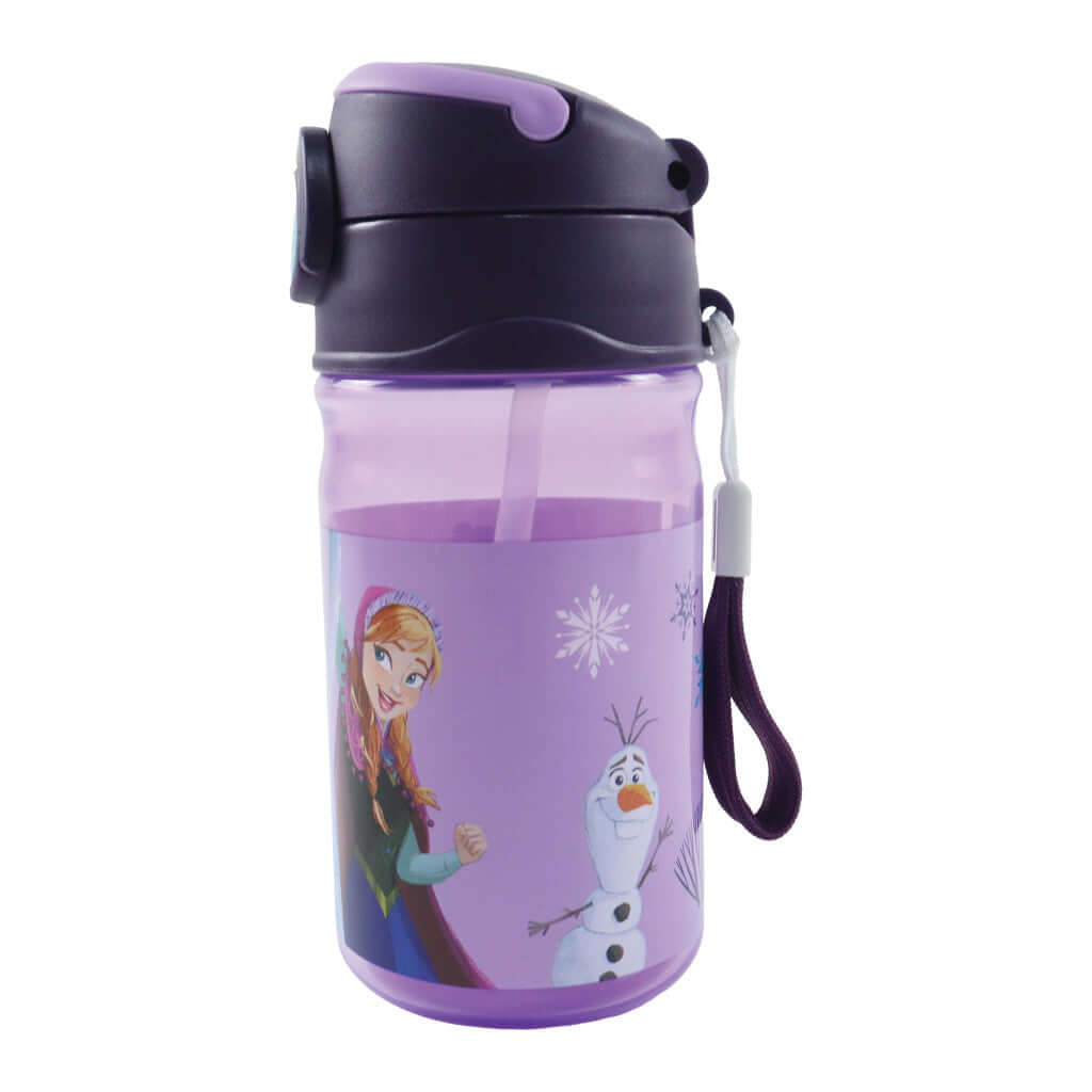 Disney Frozen Modern Magic vatnsbrúsi með strái og krók 350 ml