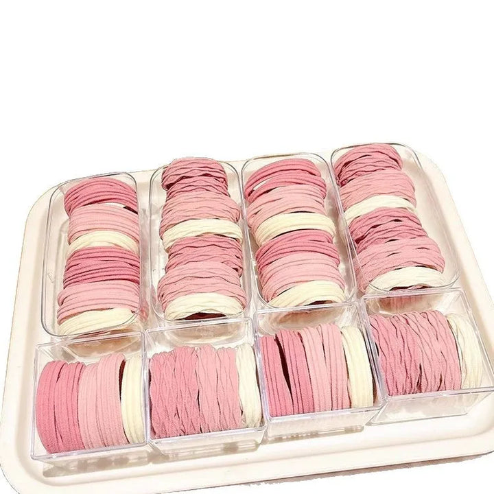 Hárteygjur 5 stk bleikar og hvít