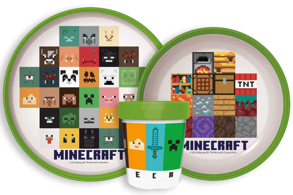 Minecraft Crafters matarsett — diskar og bolli