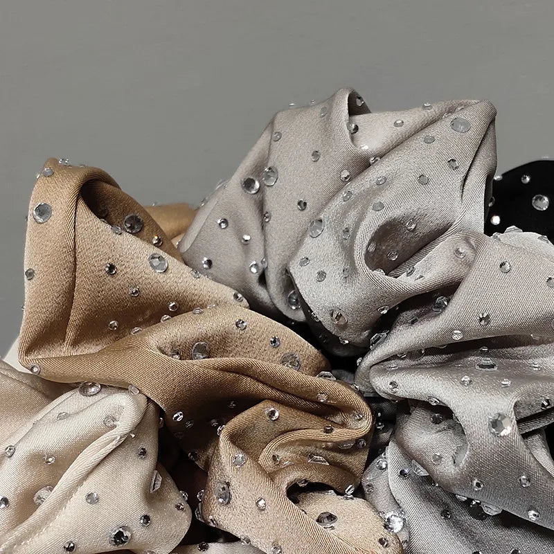 Hárteygjur með steinum – Scrunchie í 4 litum