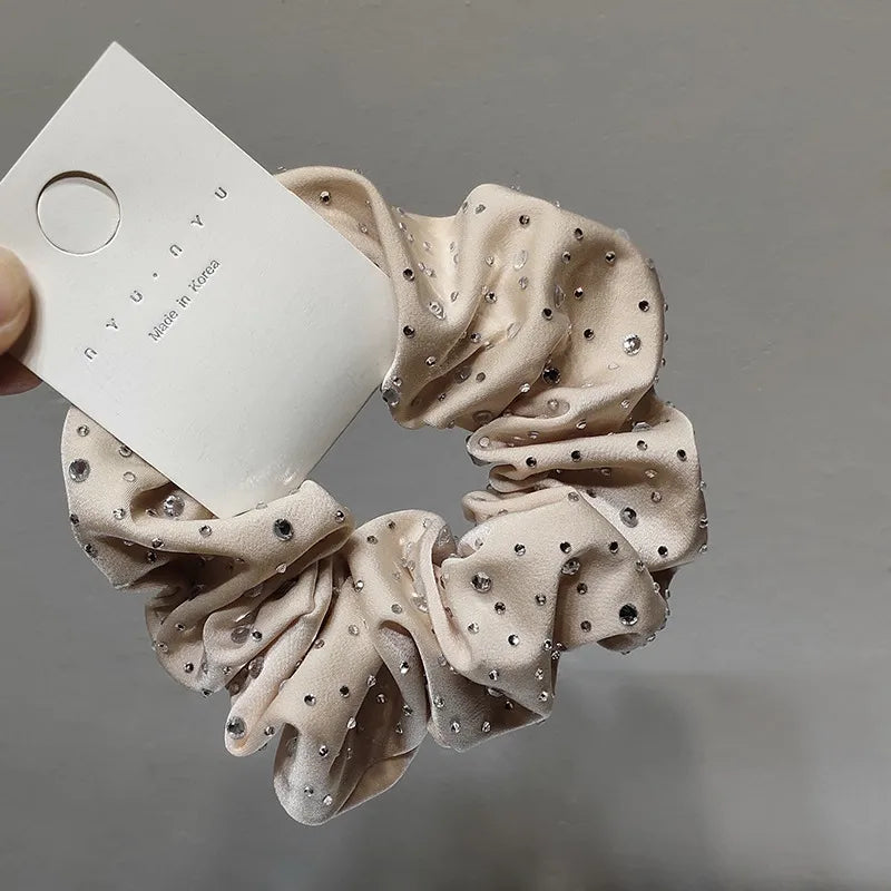 Hárteygjur með steinum – Scrunchie í 4 litum