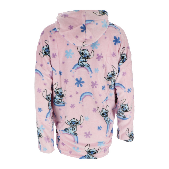 Kósýpeysa Stitch bleik unglingastærð