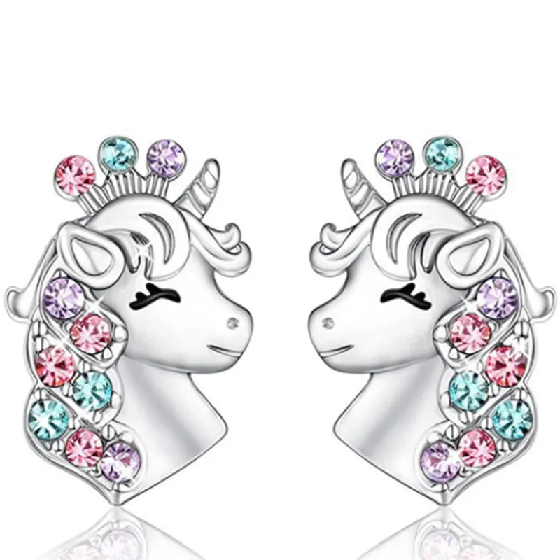 Eyrnalokkar einhyrningar með steinum