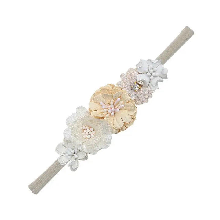 Hárband blóma barna with plaid flower design, nylon, handmade, simple style, ideal for daily use, enhancing style and comfort.