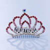 Rhinestone prinsessukróna með greiðukambi – 4 litir