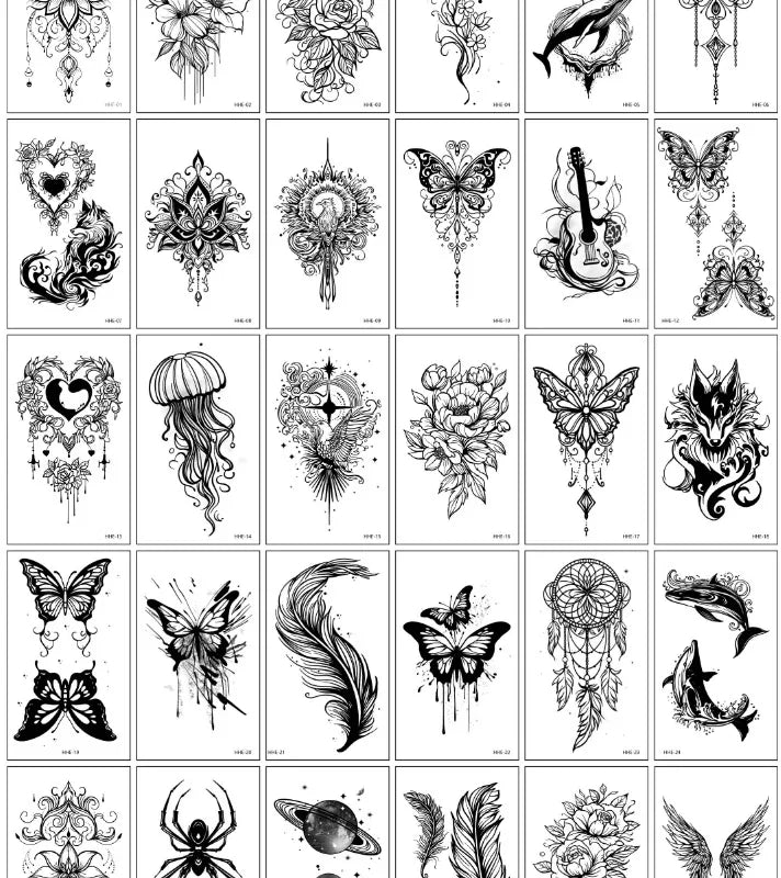 Tatto svört ýmsar myndir 5 stk