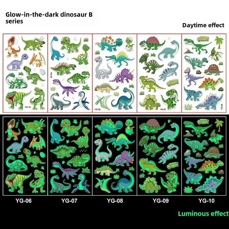 Tatto  risaeðlur glow in the dark 5 arkir