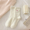 Kósýsokkar - Hjarta, cozy mink velvet home socks with heart pattern, ideal for girls and women, warm winter gift idea.