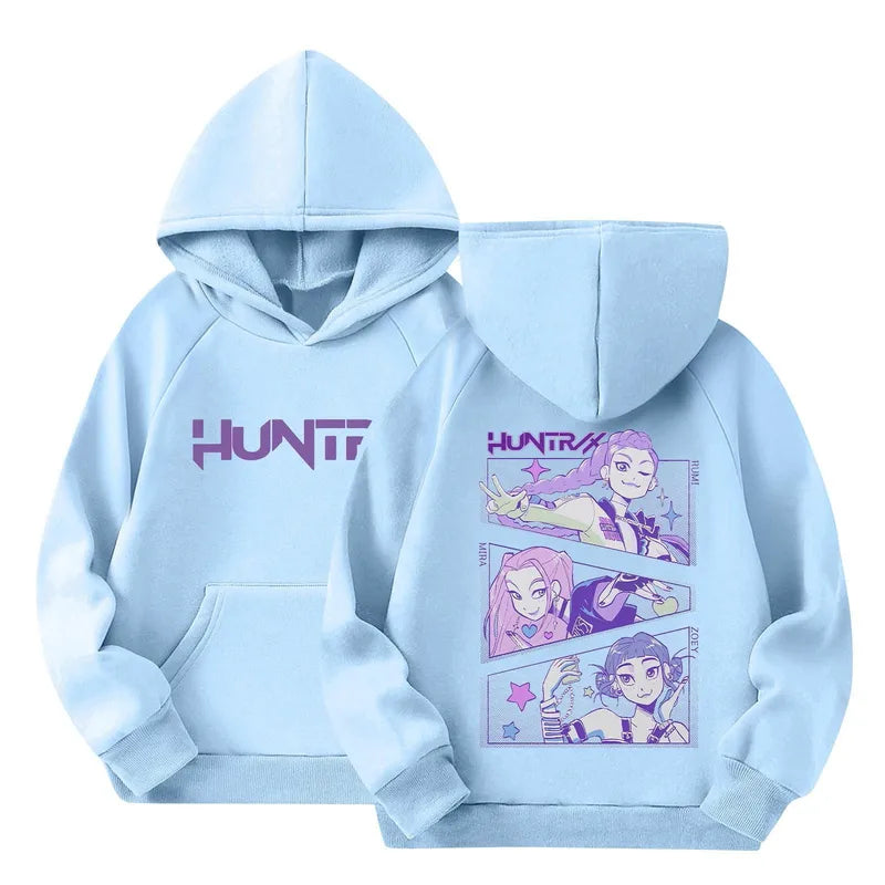Hettupeysur Huntrex  - Ljósblá - K-pop Demon Hunters - barna