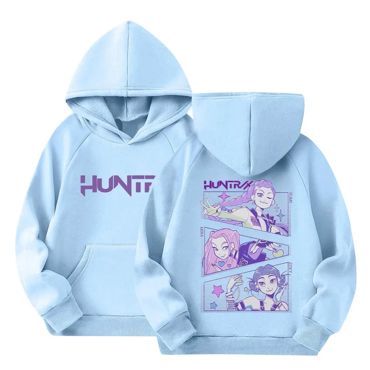 Hettupeysur Huntrex  - Ljósblá - K-pop Demon Hunters - barna