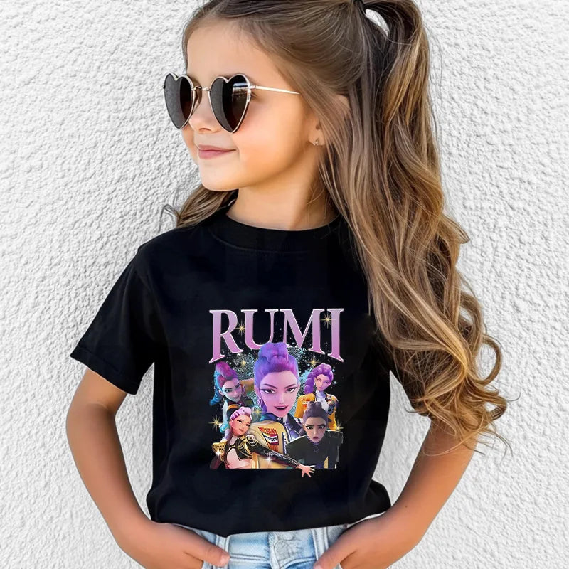 Stuttermabolur svartur Huntrex- K-pop Demon Hunter- Rumi