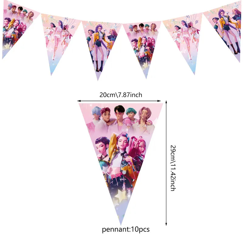 K-Pop  Demon Hunter afmælisborðar - 2 tegundir