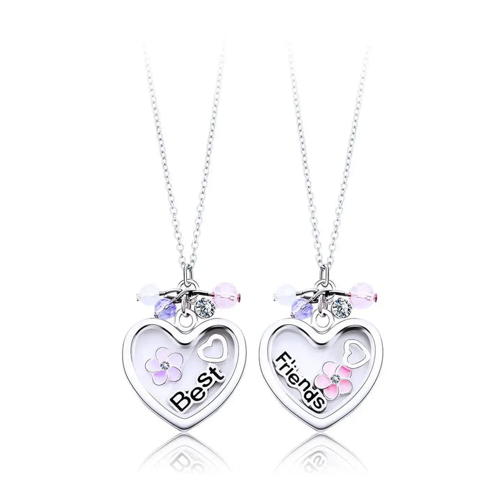 Hálsmen - Hjörtu með BFF; heart-shaped necklaces with &
