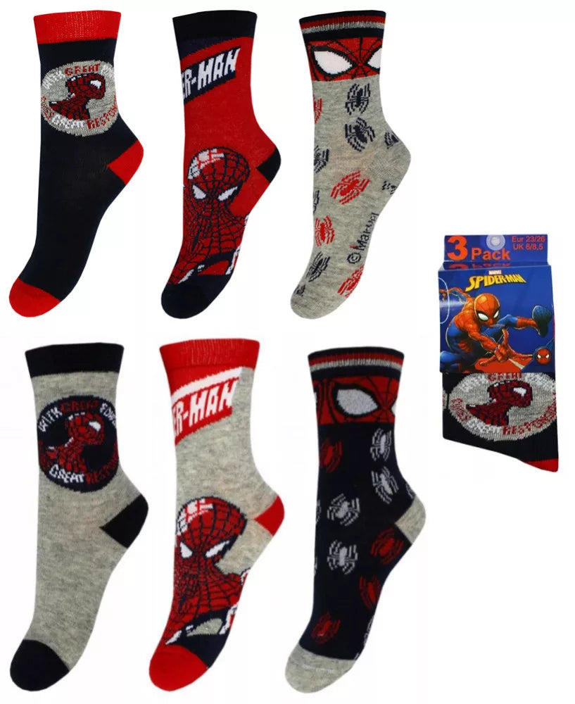 Spiderman Barnasokkar 3 pör
