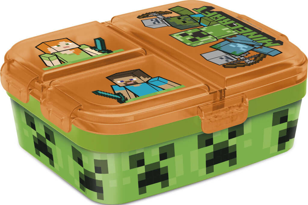 Minecraft Battle XL fjölhólfa nestisbox