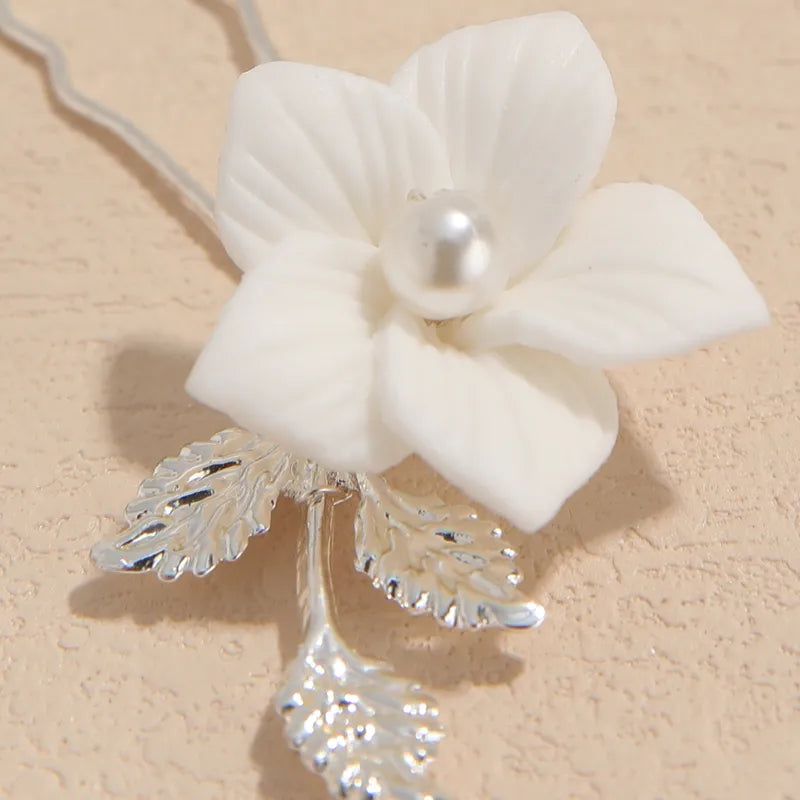 Hárpinnar með blómum 6 stk