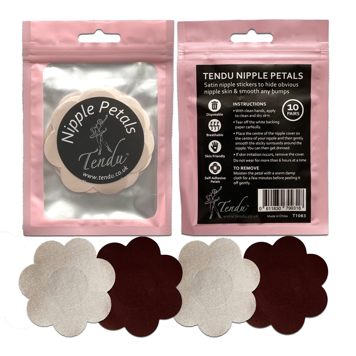 Tendu nipple petals – húðlitaðir blómalímmiðar – mynd 2