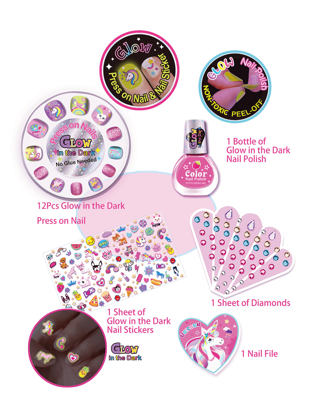 Naglasett - Nail art playing