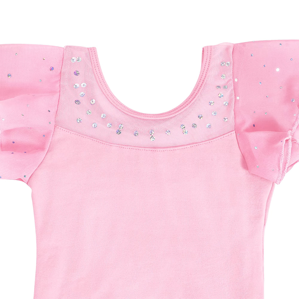 Ballettkjóll - Bleikur - með glimmer