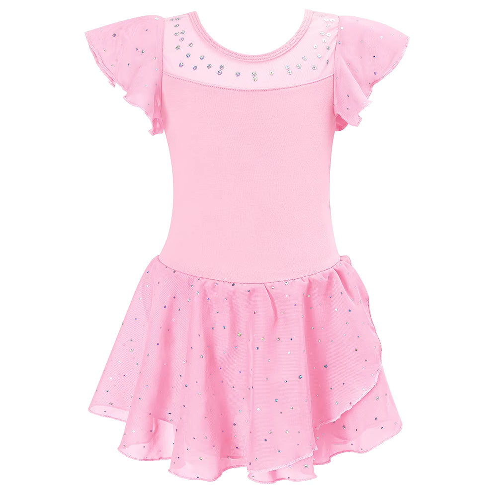 Ballettkjóll - Bleikur - með glimmer