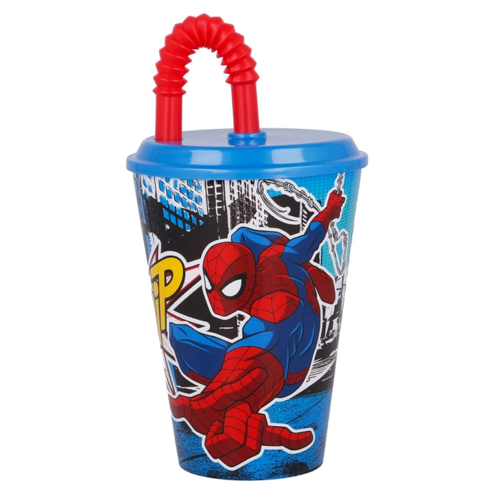 Glas með röri - Spiderman blátt