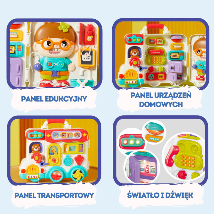 WOOPIE BABY Örvunarspjald — Busy-bíll í tösku, 3 í 1