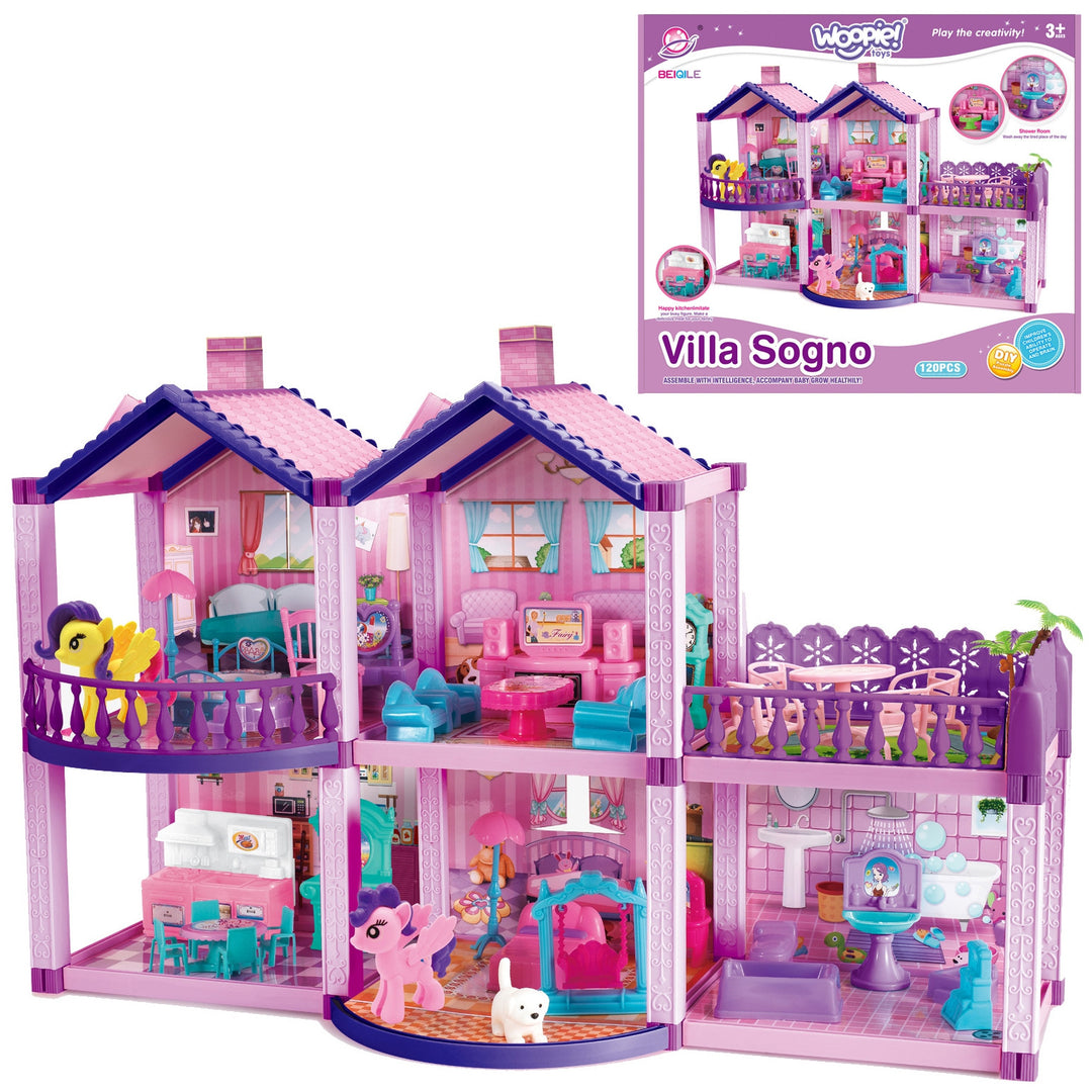 WOOPIE Dúkkuhús — Pony Fantasy Villa, 120 stk