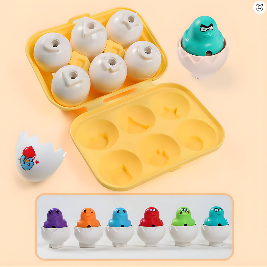 WOOPIE Montessori eggjaleikur — 6 egg með kjúklingum