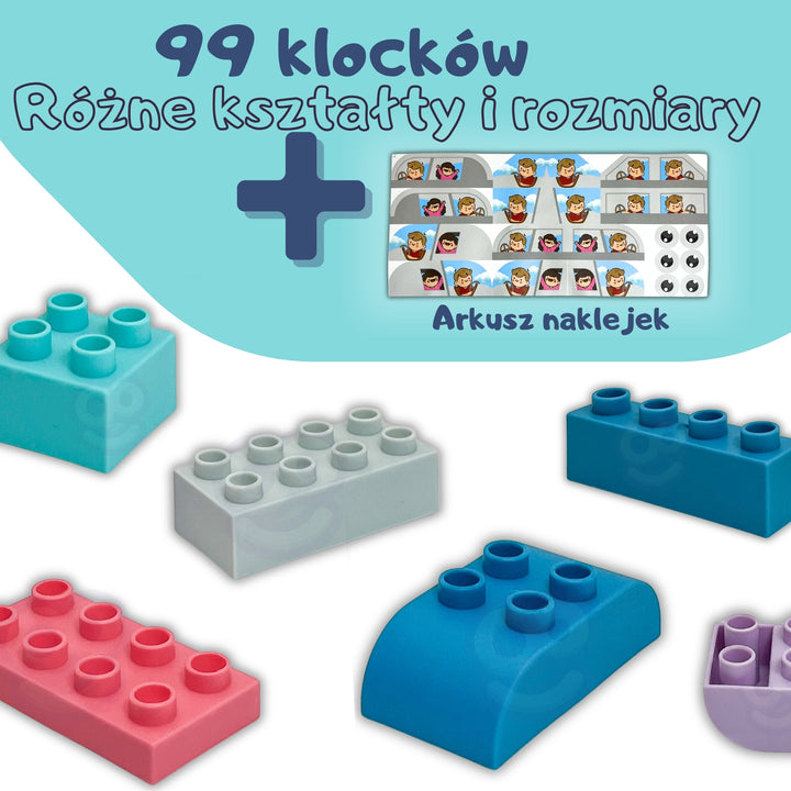 WOOPIE Mjúkir kubbasett — 99 stk í tösku