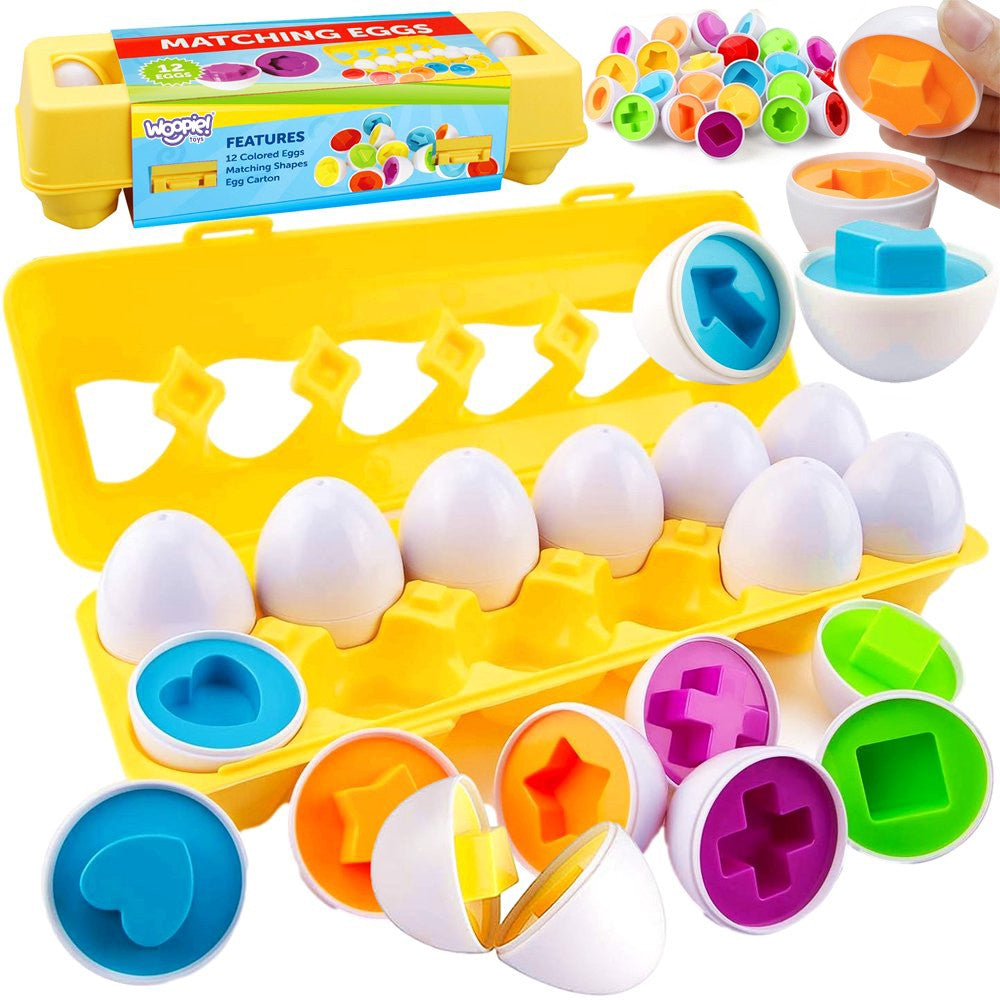 WOOPIE Montessori Eggjapúsl — 12 Egg, 12 Form