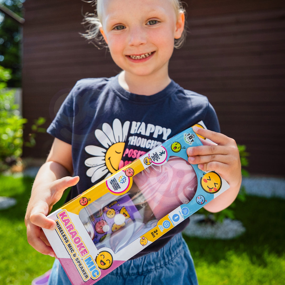 WOOPIE Karaókærófónn — Þráðlaus, bleikur með LED-lýsingu