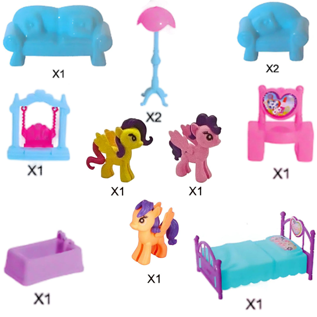 WOOPIE Dúkkuhús — Pony Fantasy Villa, 120 stk