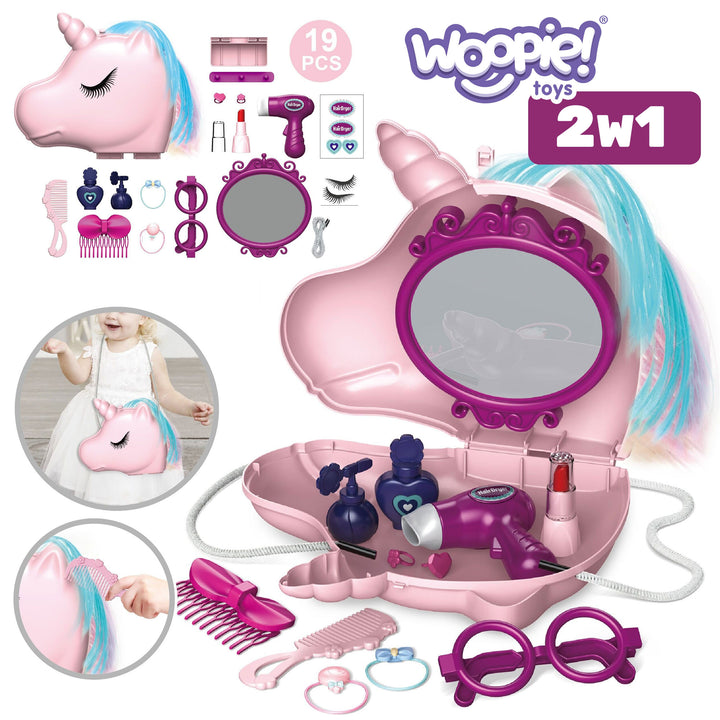 WOOPIE Snyrtiborð 2 í 1 — Fegurðarsalon í tösku