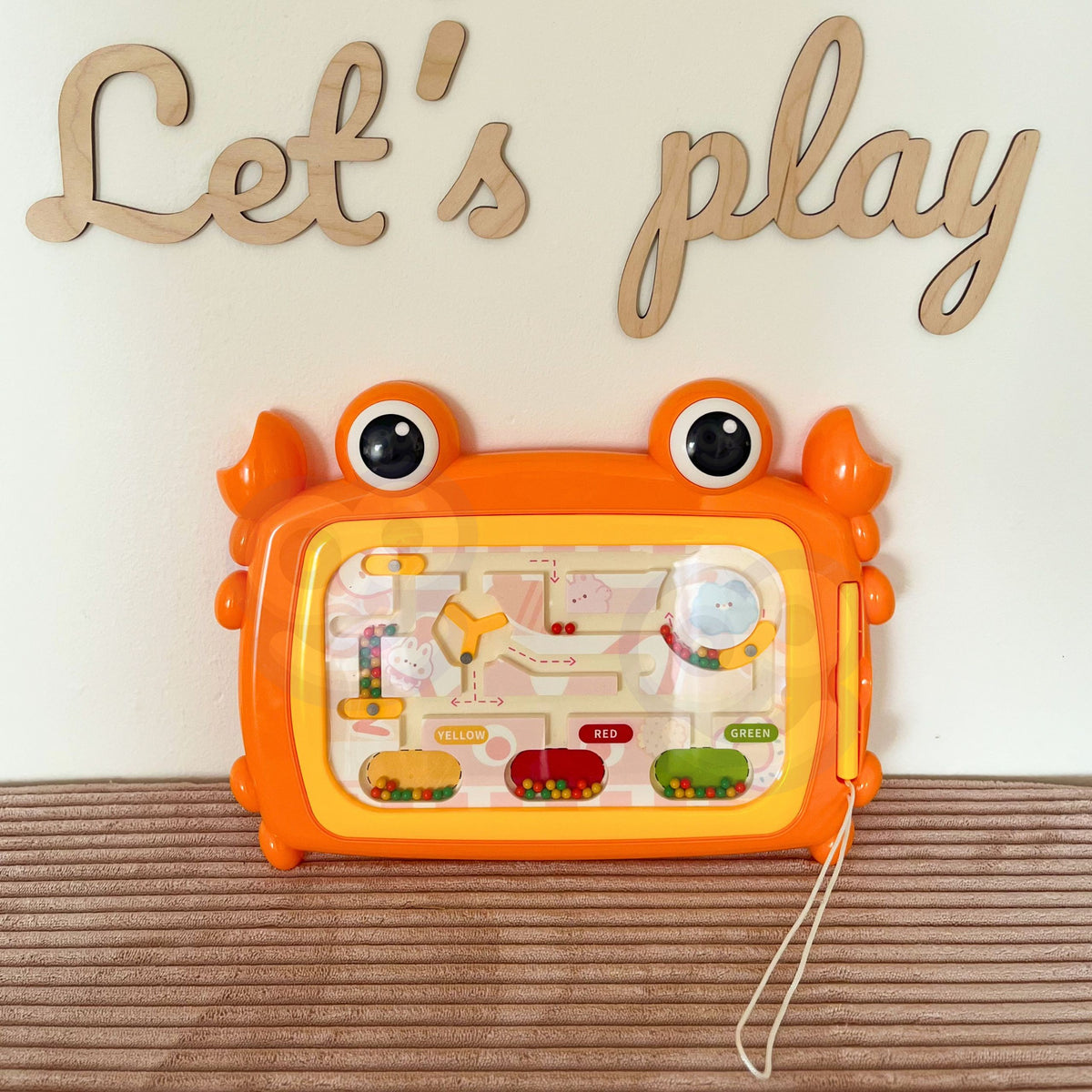 WOOPIE Montessori segulborð — Krabbi, appelsínugult