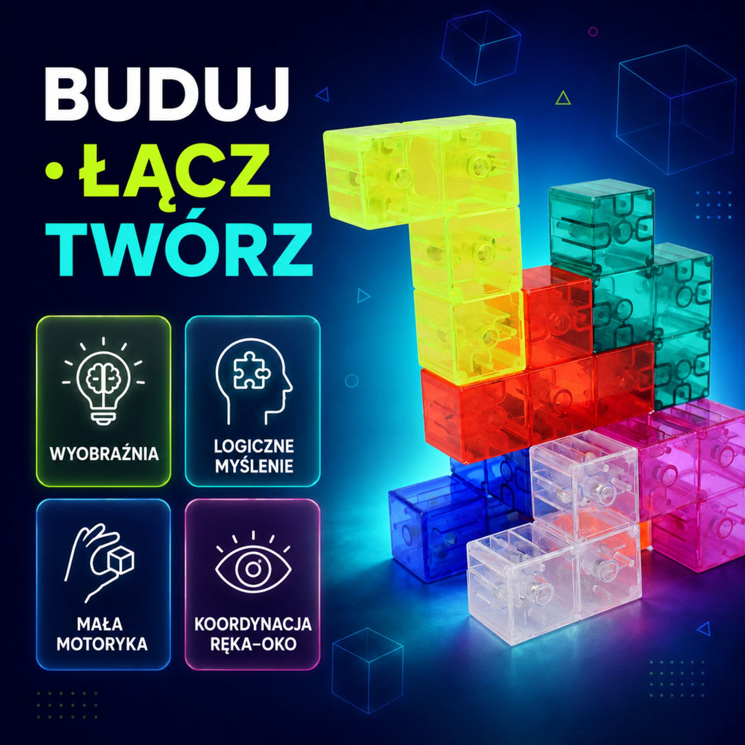 WOOPIE Segultetris — 3D þrívíddarpúsl og segulkubbar