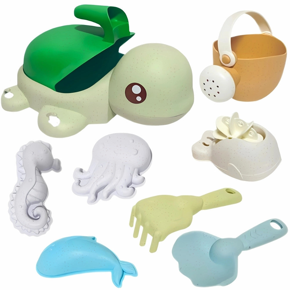 WOOPIE GREEN 2-in-1 Turtle Sand and Bath Set, 8 pieces, BIODEGRADAB