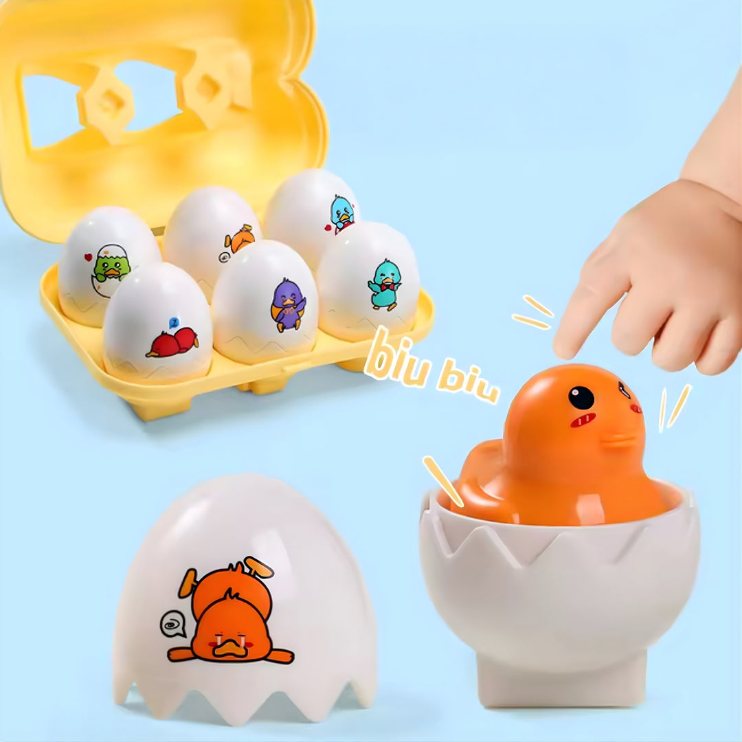 WOOPIE Montessori eggjaleikur — 6 egg með kjúklingum