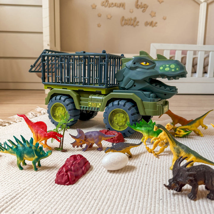 WOOPIE Dínóbíll — T-Rex flutningabíll með 15 dínóum