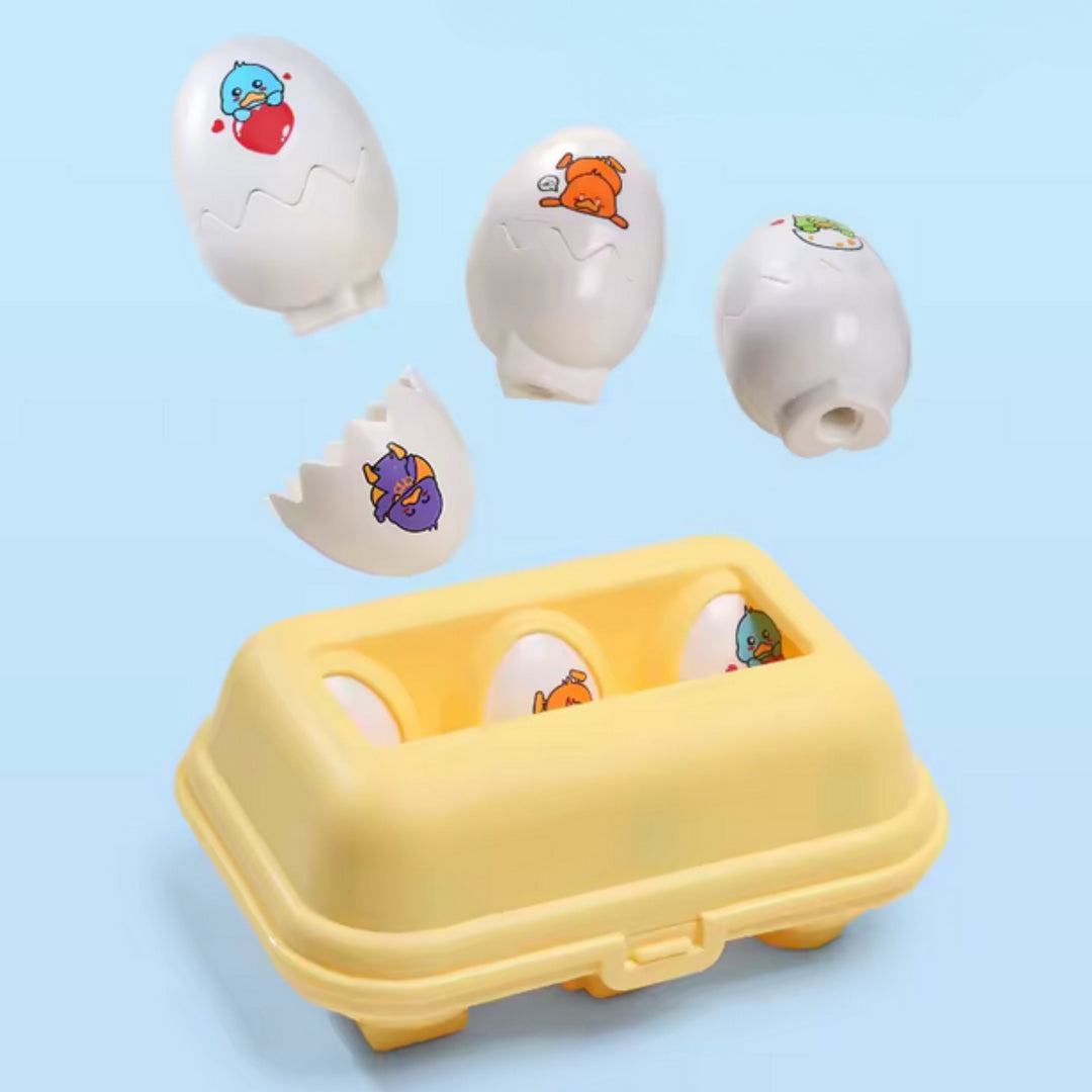 WOOPIE Montessori eggjaleikur — 6 egg með kjúklingum
