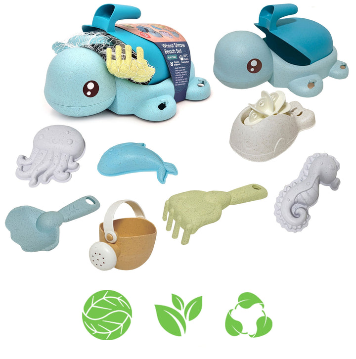 WOOPIE GREEN 2-in-1 Turtle Sand and Bath Set, 8 pieces, BIODEGRADAB
