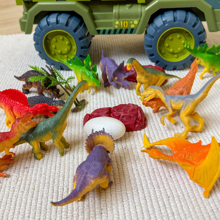 WOOPIE Dínóbíll — T-Rex flutningabíll með 15 dínóum
