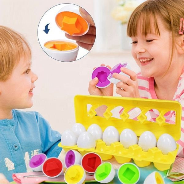 WOOPIE Montessori Eggjapúsl — 12 Egg, 12 Form