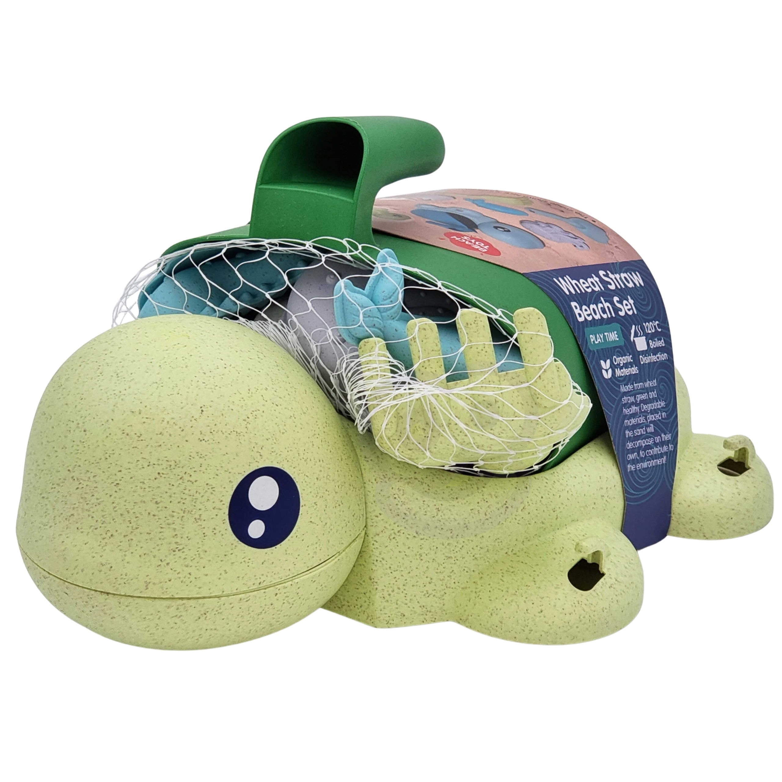 WOOPIE GREEN 2-in-1 Turtle Sand and Bath Set, 8 pieces, BIODEGRADAB