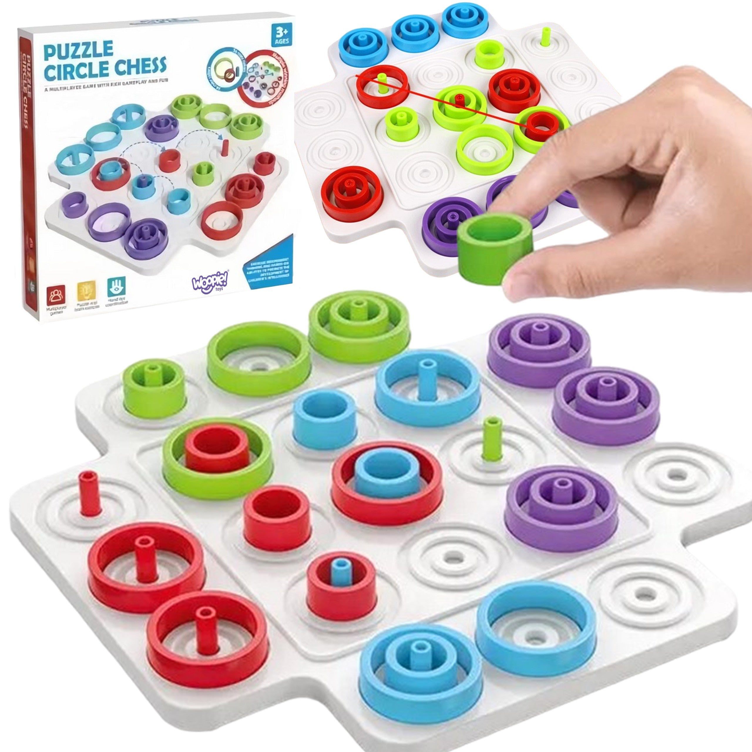 WOOPIE IQ rökfræðileikur — Tic-Tac-Toe 36 stk.