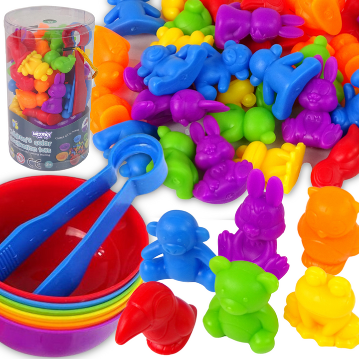 WOOPIE Montessori flokkunarleikur — Dýr, 44 stk