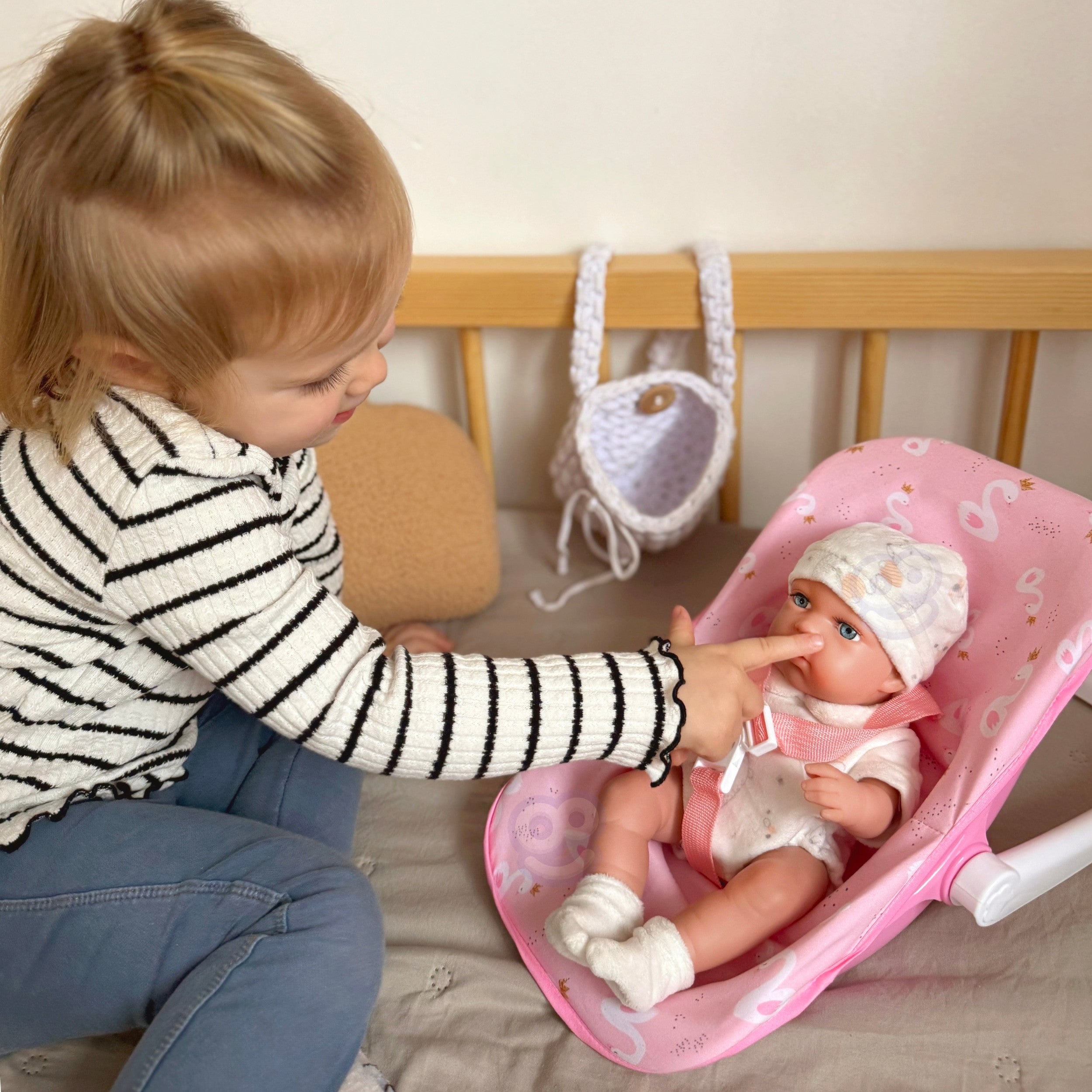 WOOPIE ROYAL Baby Dúkkusett 30,5 cm — Bleikur Burðarstóll
