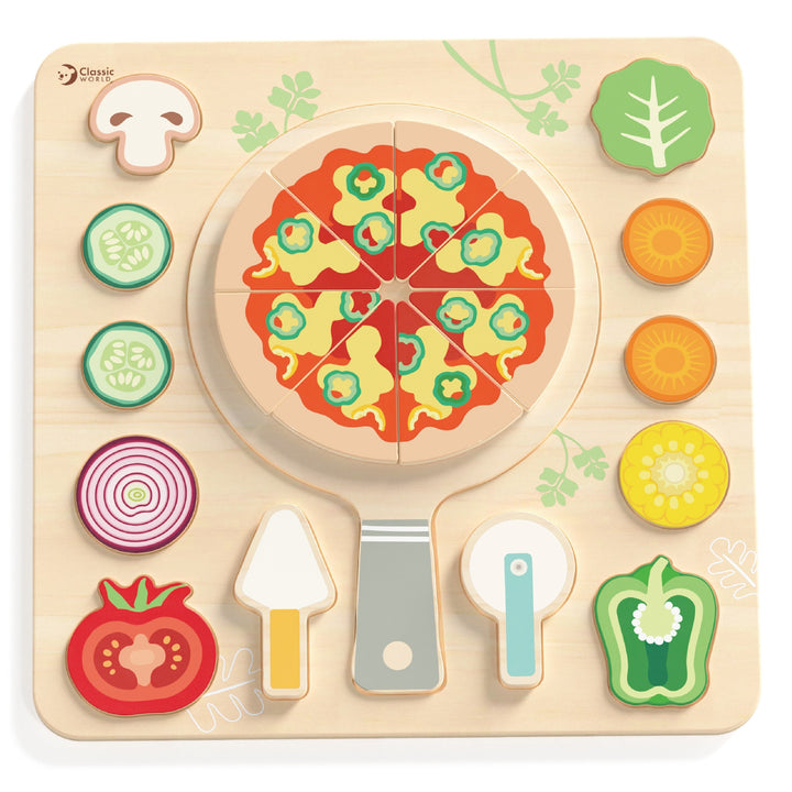 CLASSIC WORLD Pizza-púsl úr tré — 22 hlutar